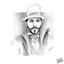 dapper man sitting kerbside downtown toronto tattoo design idea