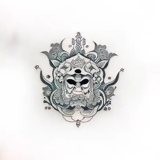 ambigram face tattoo design idea