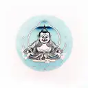 laughing Buddha sleeve tattoo design idea