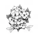 hydrangeas and violets  tattoo design idea
