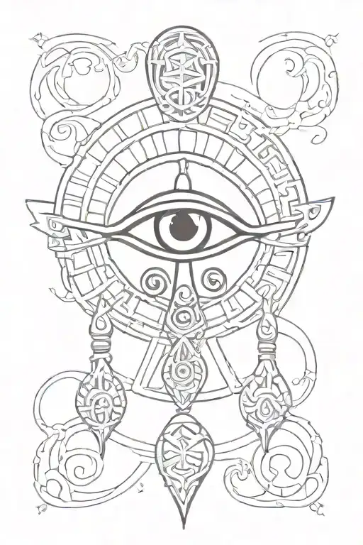 ankh eye of horus tattoo design idea