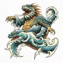 great vawe of kanagawa tattoo design idea