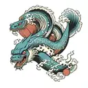 great vawe of kanagawa tattoo design idea