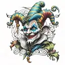 marching time jester tattoo design idea