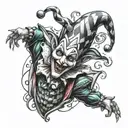 marching time jester tattoo design idea