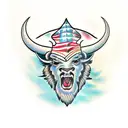 angry buffalo tattoo design idea