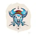 angry buffalo tattoo design idea