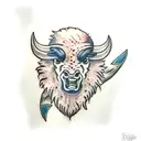 angry buffalo tattoo design idea