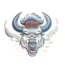 angry buffalo tattoo design idea