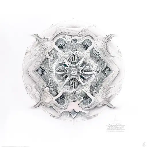 Mantras zeltas tattoo design idea