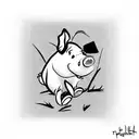 piglet in a field tattoo design idea