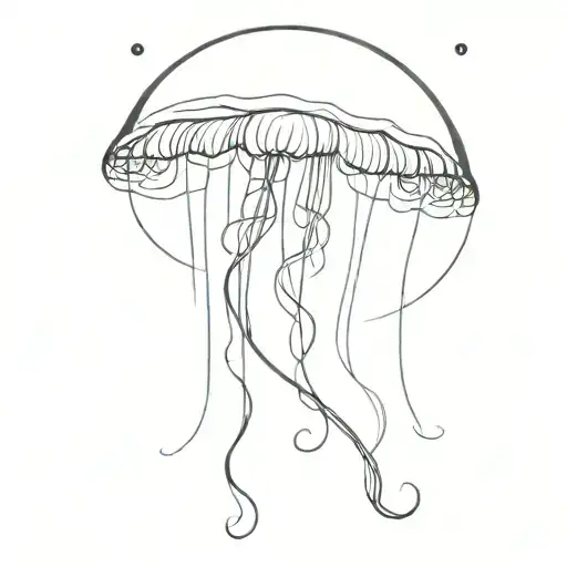 jellyfish with angel numbers 222 numbers tattoo design idea