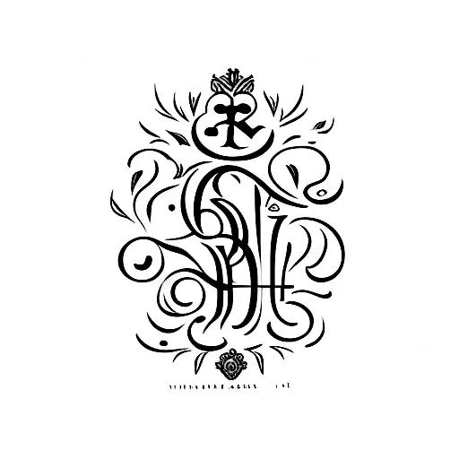 Couple's initials tattoo design idea