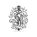 Couple's initials tattoo design idea