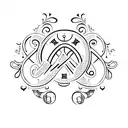 Couple's initials tattoo design idea