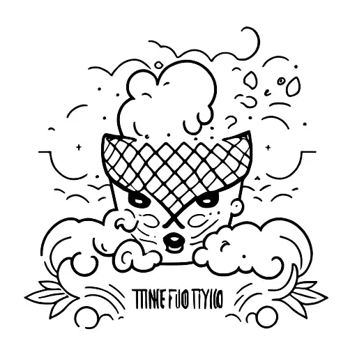 Fantasminha fofo com uma xicara de café tattoo design idea