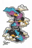 Clouds and bible verse in the clouds tattoo design idea