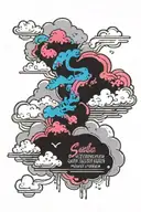 Clouds and bible verse in the clouds tattoo design idea