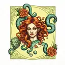 Medusa tarot card tattoo design idea