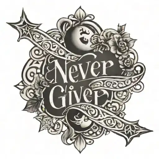 Never give up tattoo design idea