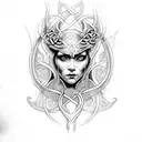 banshee, Celtic, woman, realism,  tattoo design idea