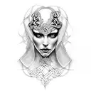 banshee, Celtic, woman, realism,  tattoo design idea