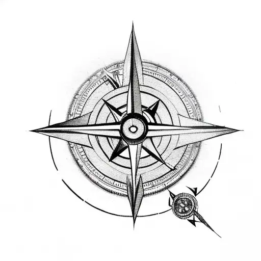 arrow with a compass and clock tattoo design idea