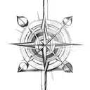 arrow with a compass tattoo design idea