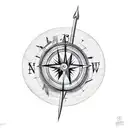 arrow with a compass tattoo design idea