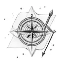 arrow with a compass tattoo design idea