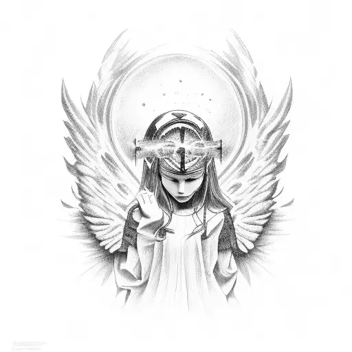number seventy seven with angel halo above it  tattoo design idea