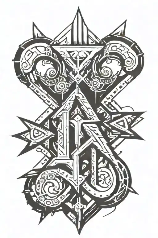 Rune tattoo sketch in the style of the Dishonored game tattoo design idea