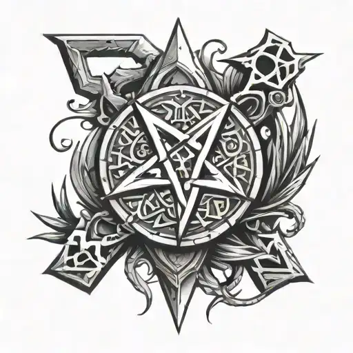 Rune tattoo sketch in the style of the Dishonored game tattoo design idea