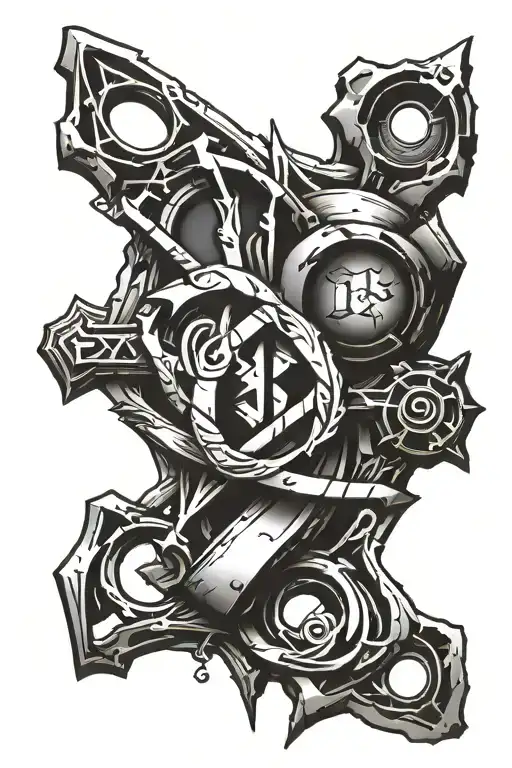 Rune tattoo sketch in the style of the Dishonored game tattoo design idea