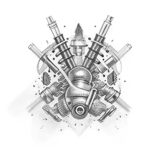 spark plug with honeycomb design tattoo design idea