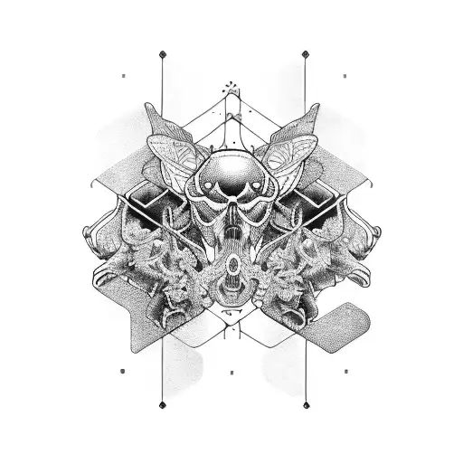 honeycomb motorcycle engine tattoo design idea