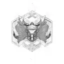 honeycomb motorcycle engine tattoo design idea