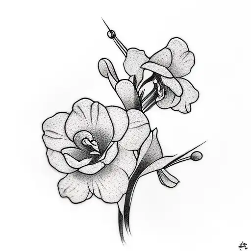 african violet tattoo design idea