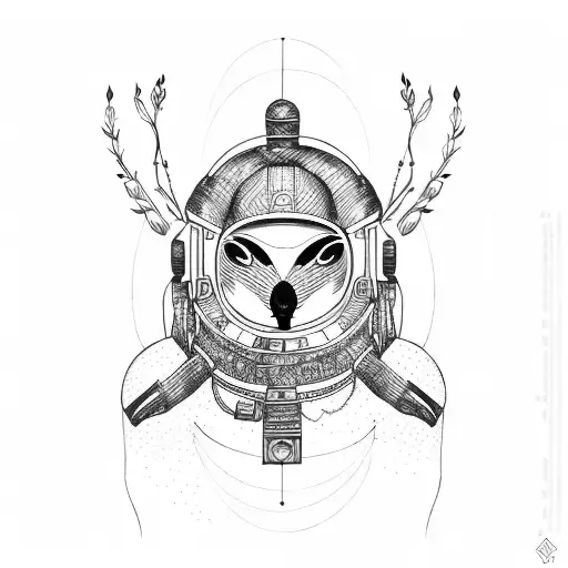 space line work tattoo design idea