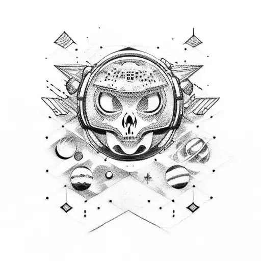 space line work tattoo design idea