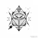 space line work tattoo design idea