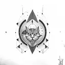 space line work tattoo design idea