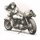 nude lady on motorcycle tattoo design idea