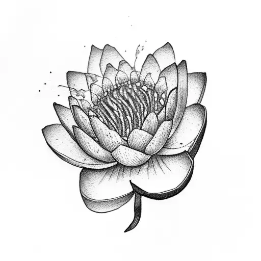 inside view of a kidney with a water lily and carnation coming out of the top tattoo design idea