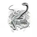 Snake shedding its skin in a realistic style tattoo design idea