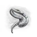 Snake shedding its skin in a realistic style tattoo design idea