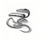 Snake shedding its skin in a realistic style tattoo design idea