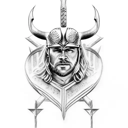 Thor and the Vikings tattoo design idea