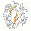 fire and ice tattoo design idea