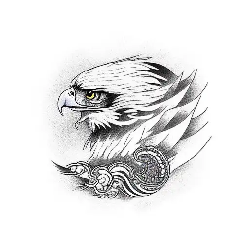 Eagle hustle respect children tattoo design idea